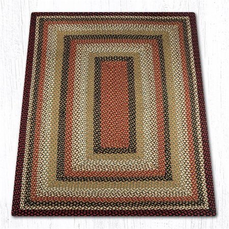 CAPITOL IMPORTING CO 4 x 6 ft. Jute Oblong Braided Rug - Burgundy, Mustard and Ivory 26-319